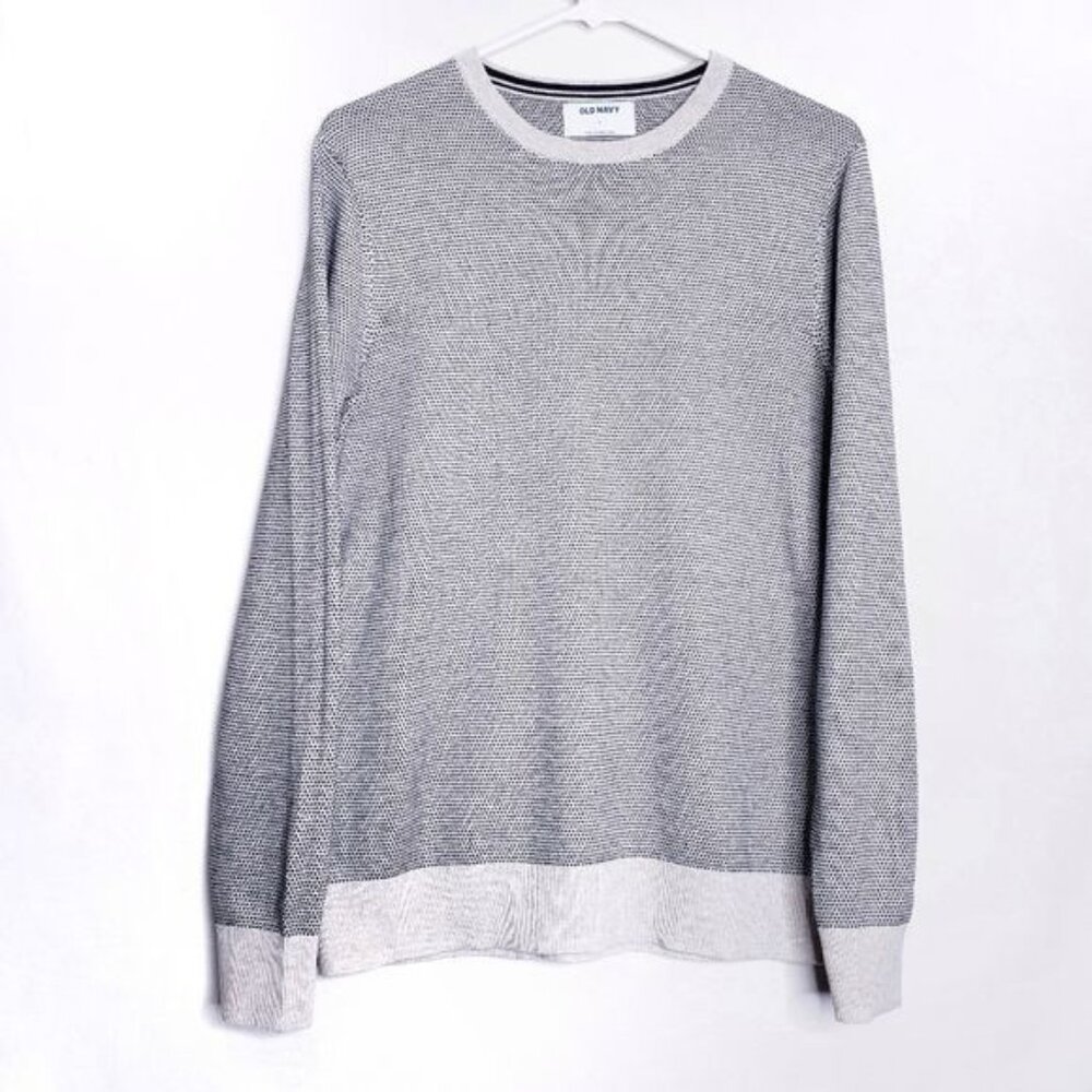 Old Navy Tan & Black Lightweight Crew Neck Pullover Sweater Men's Size Medium